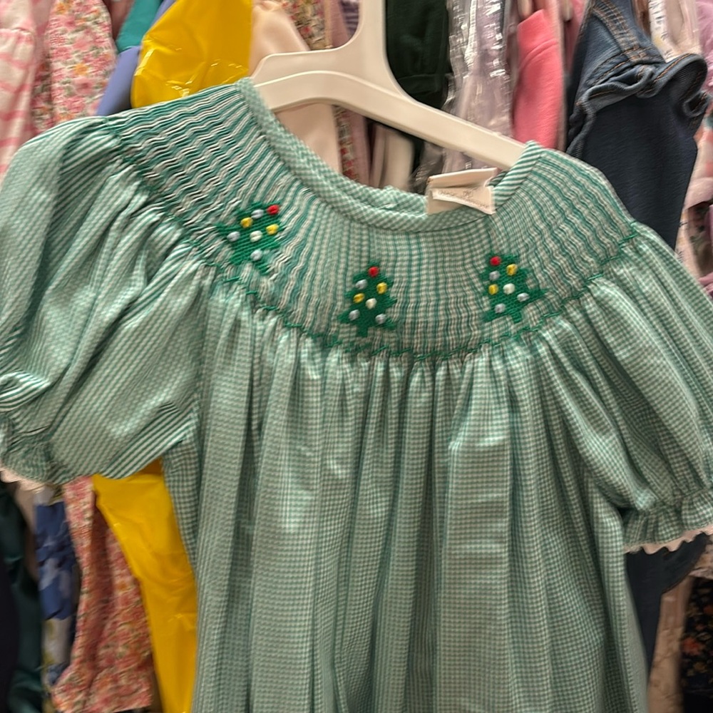 Christmas smocked dress
